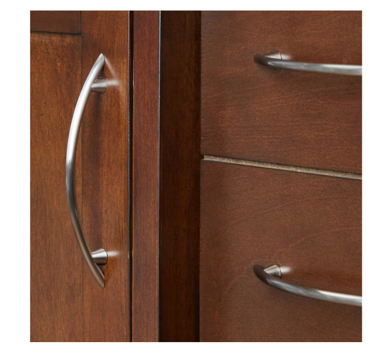 Style Selections 4PK 3-7/9in Center-Center Satin Nickel Arch Handle Drawer Pulls gallery