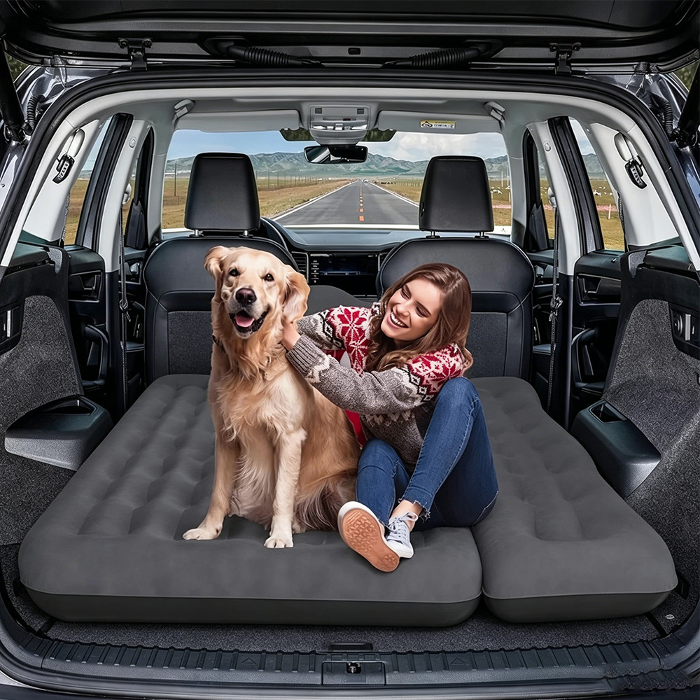 Inflatable Travel Car Air Mattress Back Seat Bed and Rest W/Pillows Pump and Bag gallery