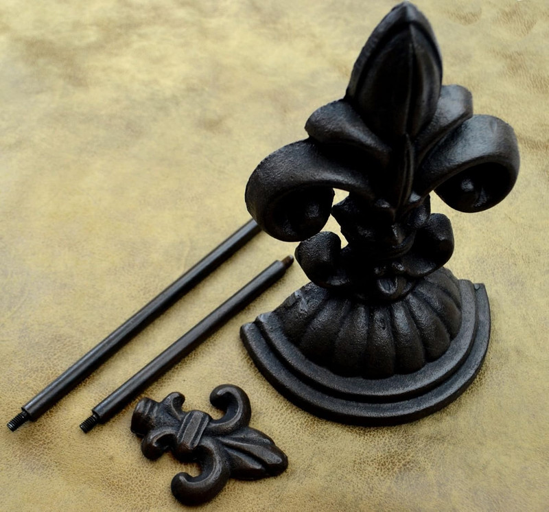 , Fleur De Lis Door Stop with Handle (Antique Black Rod) gallery