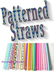 PATTERNED STRAWS, Dots, Checks, Flowers, Chevron, Fruit, Reusable, BPA Free