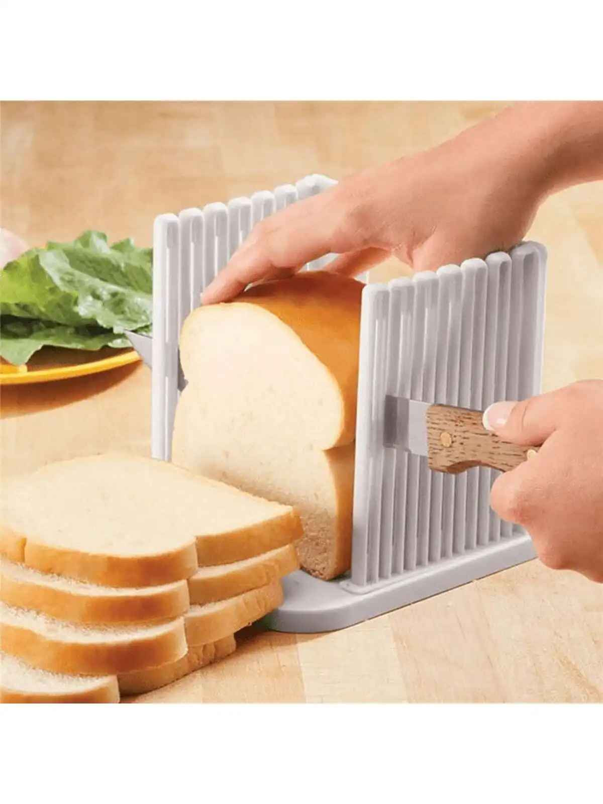 Foldable Bread Slicer Guide ABS Toast Loaf Cutter Adjustable gallery