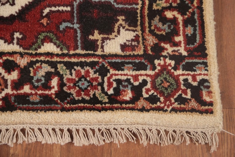 Ivory Geometric Heriz Serapi 8 ft. Runner Rug Wool Hand-knotted 8' 0" x 2' 6" gallery
