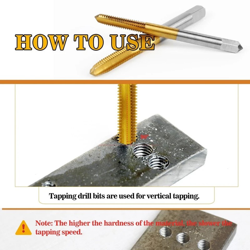 10pcs Micro Metric Taps Bits Set with Tap Wrench M1-M3.5 Machine Screw Thread gallery