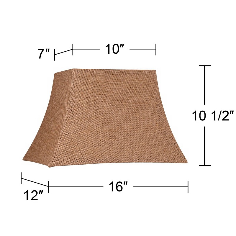 Natural Burlap Rectangle Lamp Shade 16" Wide x 12" Deep x 10.5" Height (Spider) gallery
