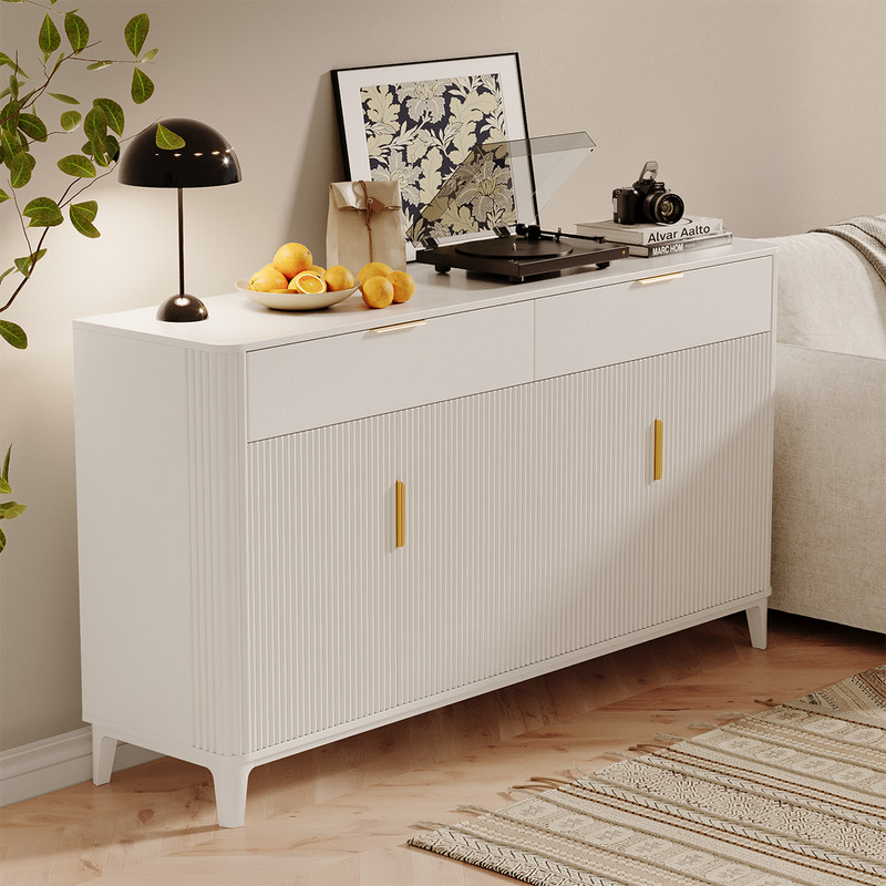 63" Large Buffet Sideboard with Storage, 31" Tall Kitchen Buffet Storage Cabinet gallery