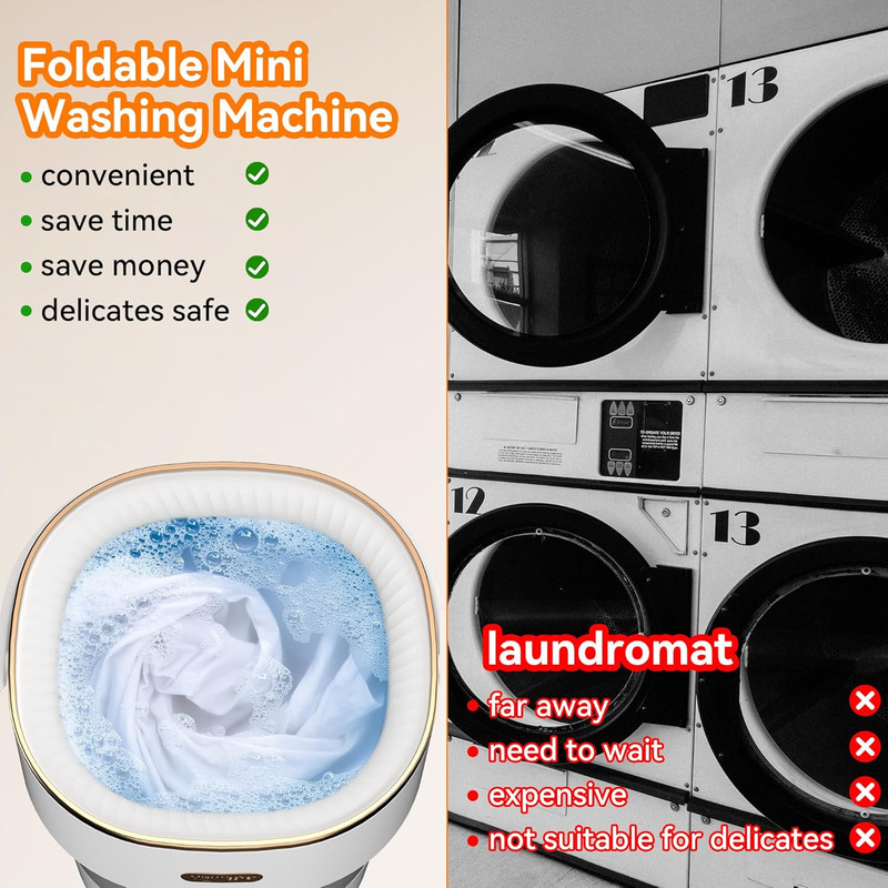 Portable Washing Machine, Folding 20L Mini Washer and Spin-Dryer, 3 Cleaning Mod gallery