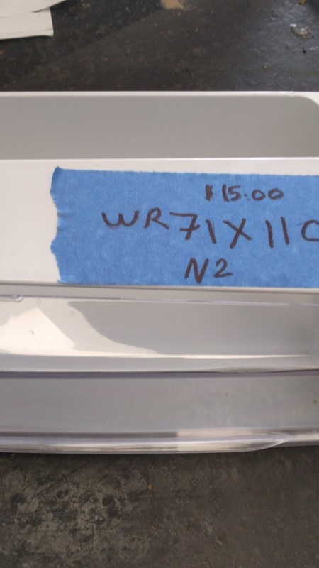 GE White/Clear Refrigerator Door Drop Down Tray Bin WR71X11063 gallery