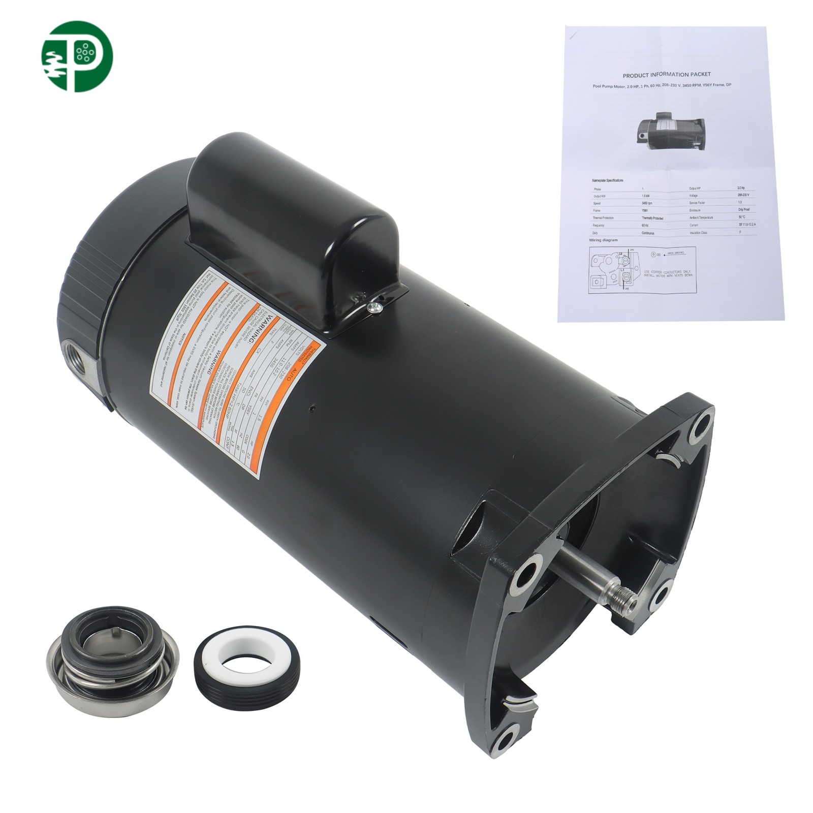 Single Speed Pool Pump Motor GO-KIT-32 For Century B2843 2HP 3450RPM gallery