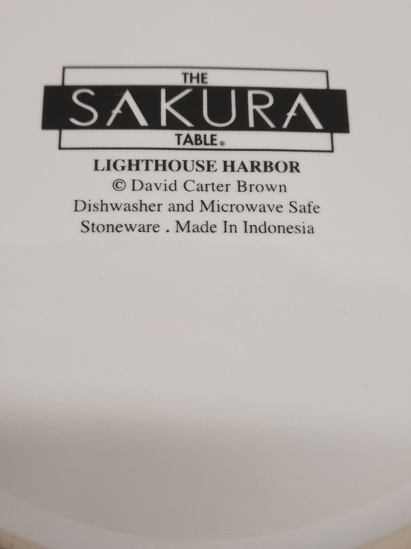 The Sakura Table Ware Lighthouse Harbor David Carter Brown 4pc Place Setting gallery