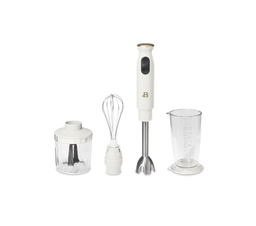 Beautiful 2-Speed Immersion Blender with Chopper & Measuring Cup, White Icing gallery