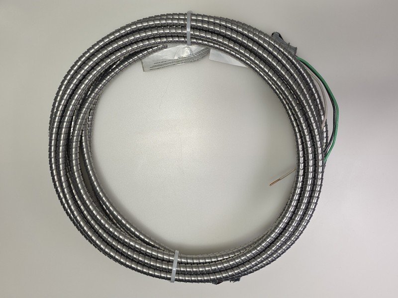 Glide Lite Solid 12/2 Cu MC Grounded (Armor) Cable 30' (25' + 5') Terminated gallery