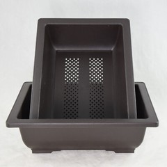 2 Rectangular Plastic Bonsai / Cactus & Succulent Pot 10″x 7.5″x 3″ Dark Brown
