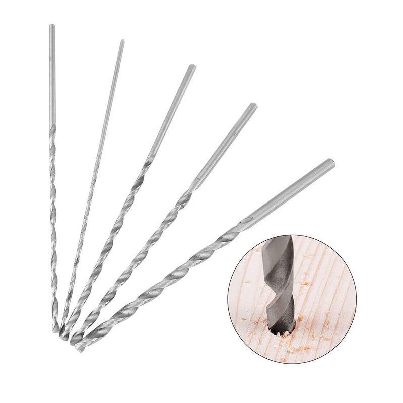5 Size Extra Long Drill Bit Set 150mm HSS Straight Shank 2-5mm Diameter Wood gallery