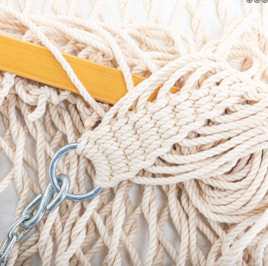 Pawleys Island Cotton Rope Hammock 13ft 450lb Oak Spreader USA Made gallery