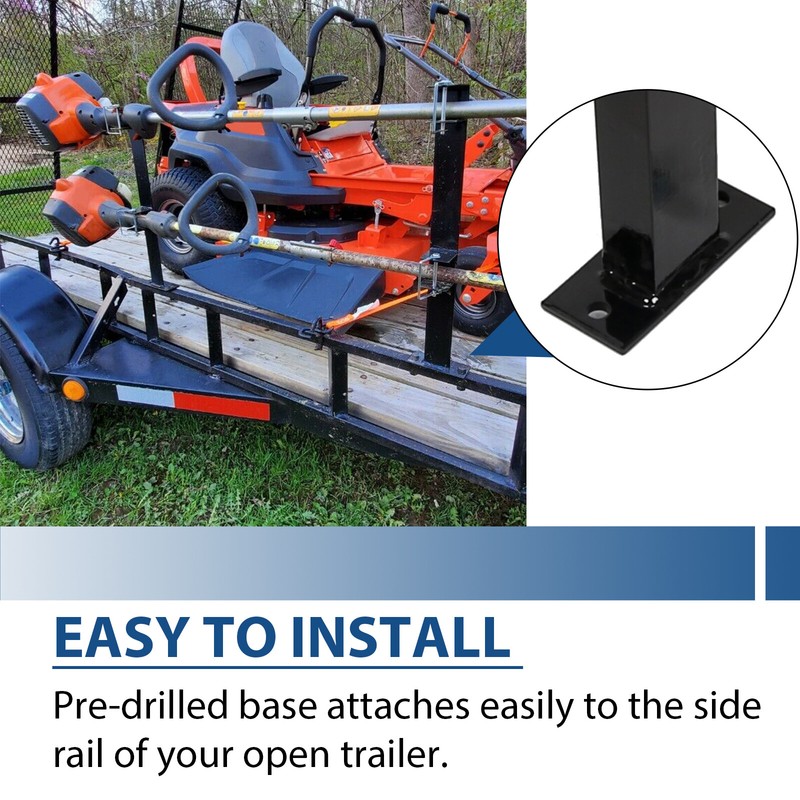 Lockable Weeder Trimmer Double Rack Holder Carrier Mount For Landscape Trailer gallery