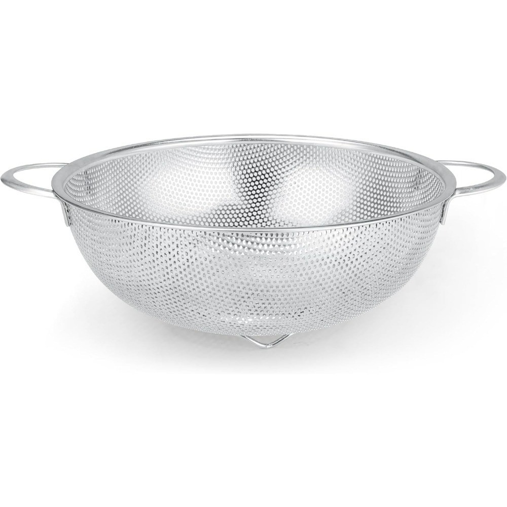 Stainless Steel Colander 3 Quart Metal Strainer with Stand Kitchen Food Strainer gallery