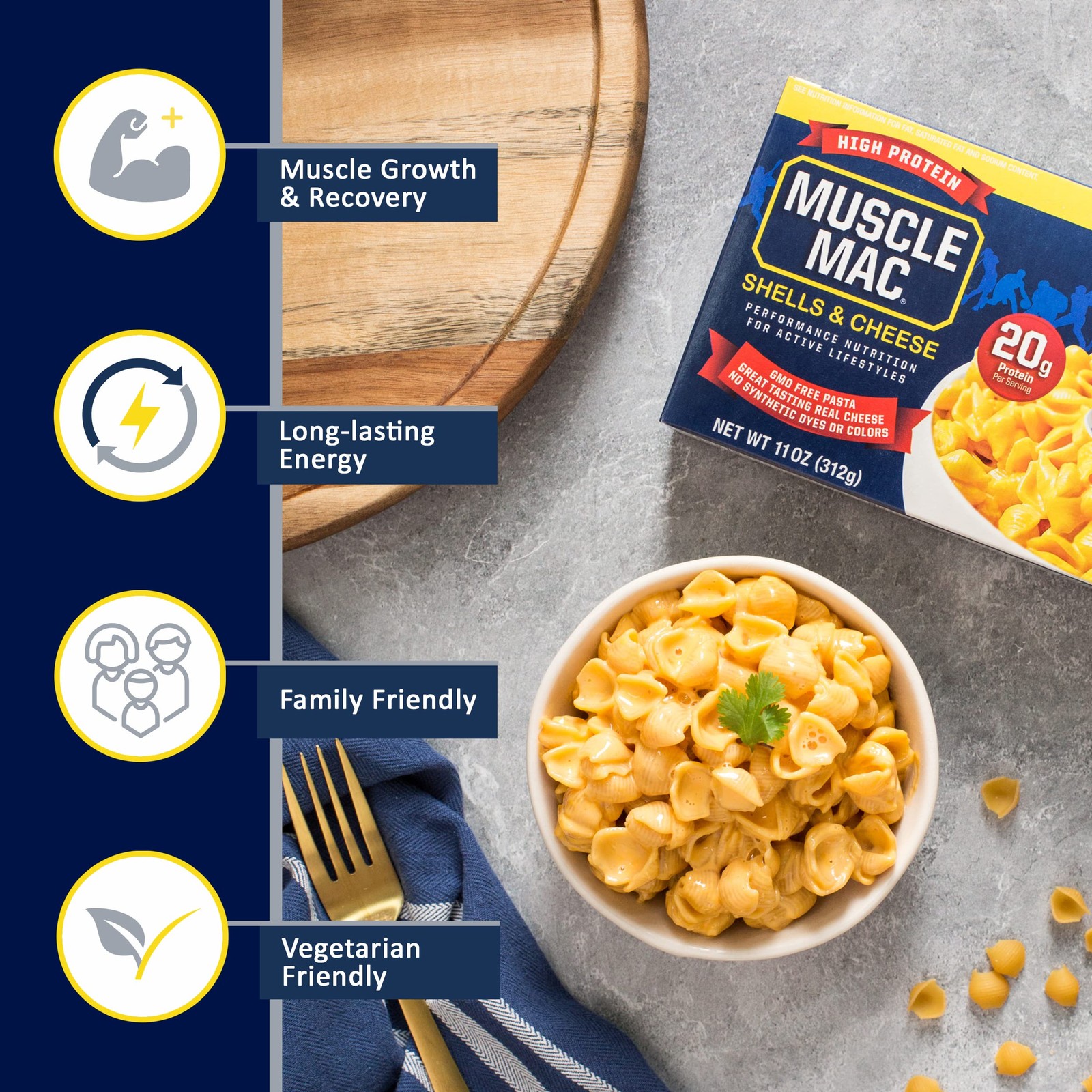 Muscle Mac® | Shells & Cheese Pasta For All Ages, 20 Grams Of Protein Per Ser... gallery