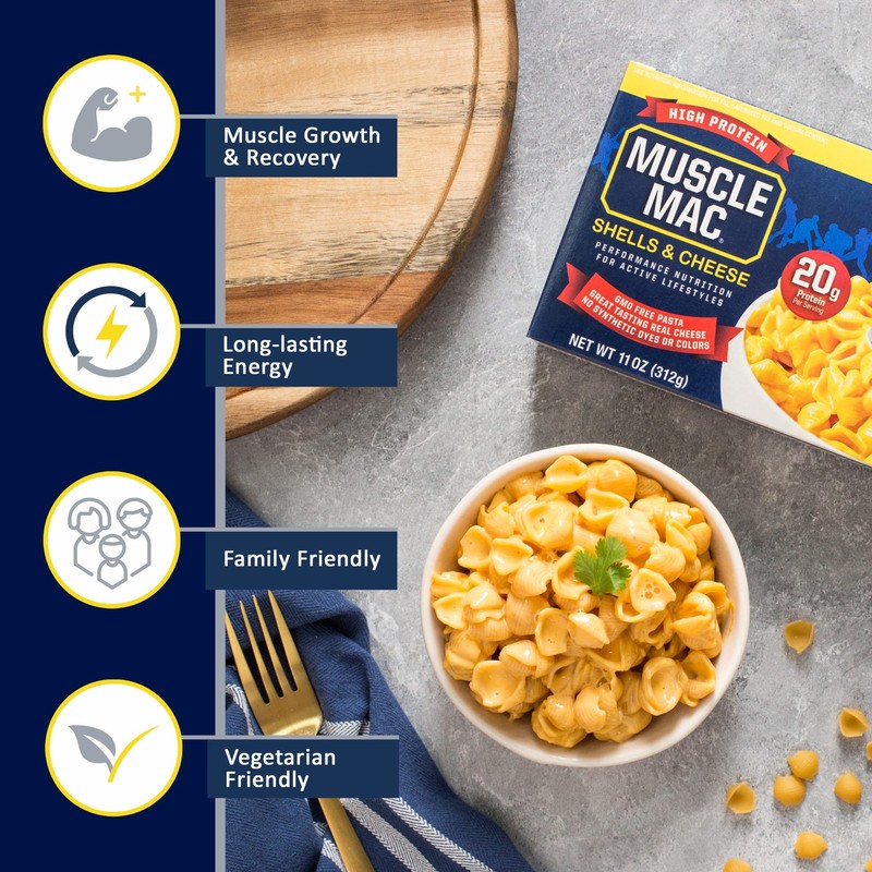 Muscle Mac® | Shells & Cheese Pasta For All Ages, 20 Grams Of Protein Per Ser... gallery