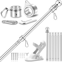 7-foot-1-inch rotating flagpole set, compatible with 3×5 and 4×6 flag sizes