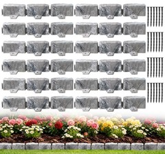 Landscape Edging Garden Edging Border Faux Stone Edging,17FT x 2.75 in Tall D…