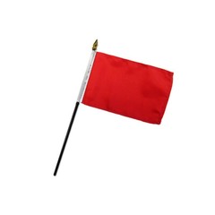 1 Dozen Solid Color Red Stick Flags 4x6in Handheld Solid Color Flag