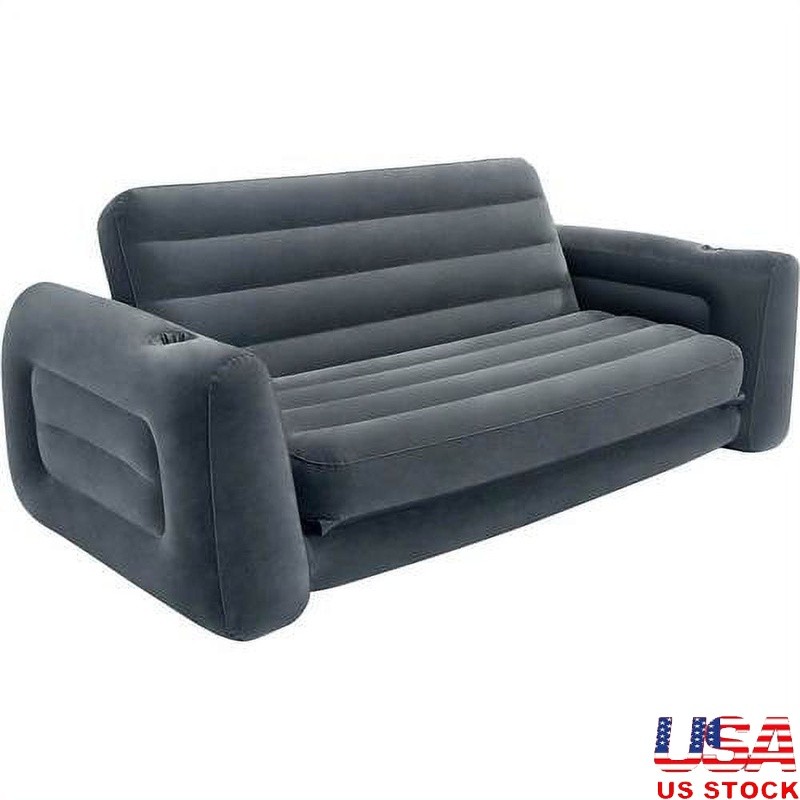 Inflatable Sofa Bed Portable Queen Size Comfortable Storage Solution 440 lbs New gallery
