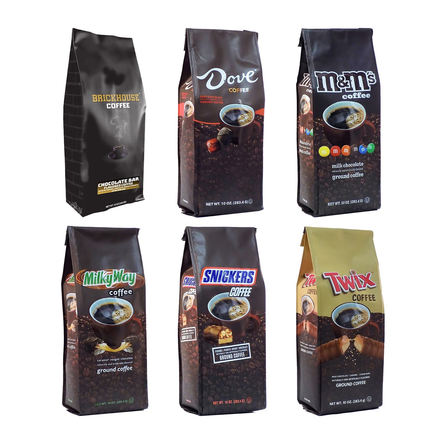 Chocolate Candy Ground Coffee Sampler Pack, 100% Arabica, 6 Bags gallery