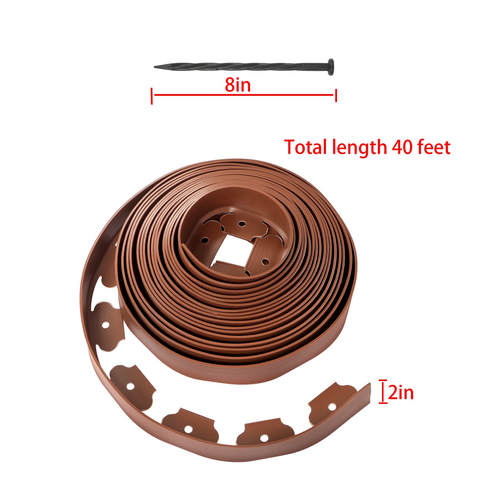 L-shaped Landscape Edging Border Kit No-Dig Garden Edge Lawn Border with Spikes gallery