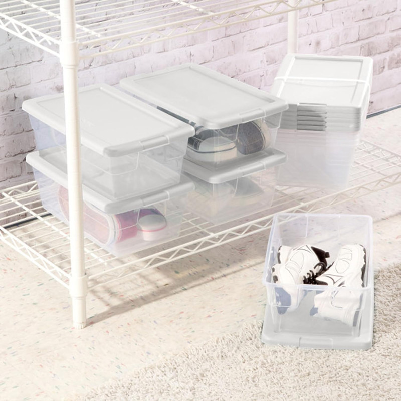 48-Pack Stackable Clear Storage Bins with Snap-On Lids for Home & Office gallery
