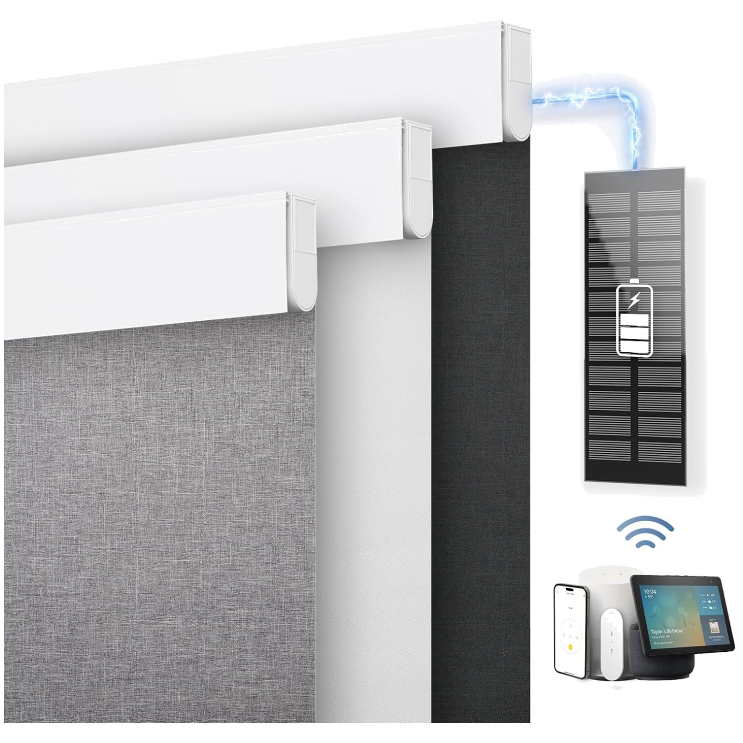 Remote Control Motorized Blackout Blinds 35"W x 72"H gallery