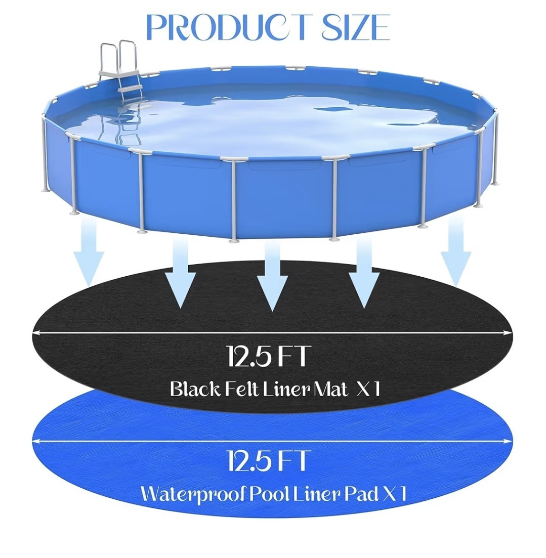 2 12.5FT Round Pool Liner Pad Above Ground Pool Waterproof WE SHIP OVERSE gallery