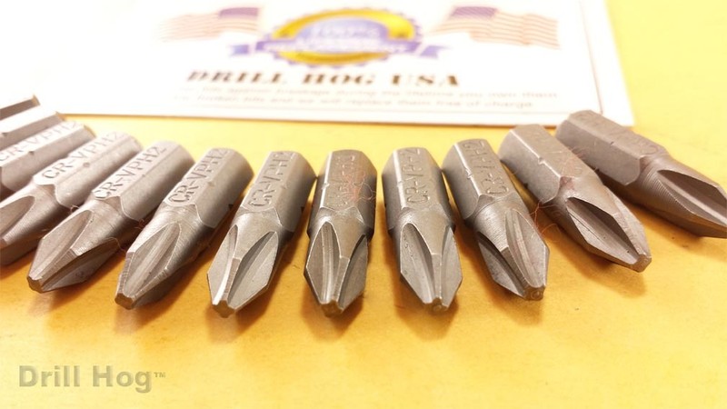 Drill Hog® #2 Phillips Insert Bit Screw 1/4" Hex #2 x 1" Lifetime Warranty 10 Pc gallery