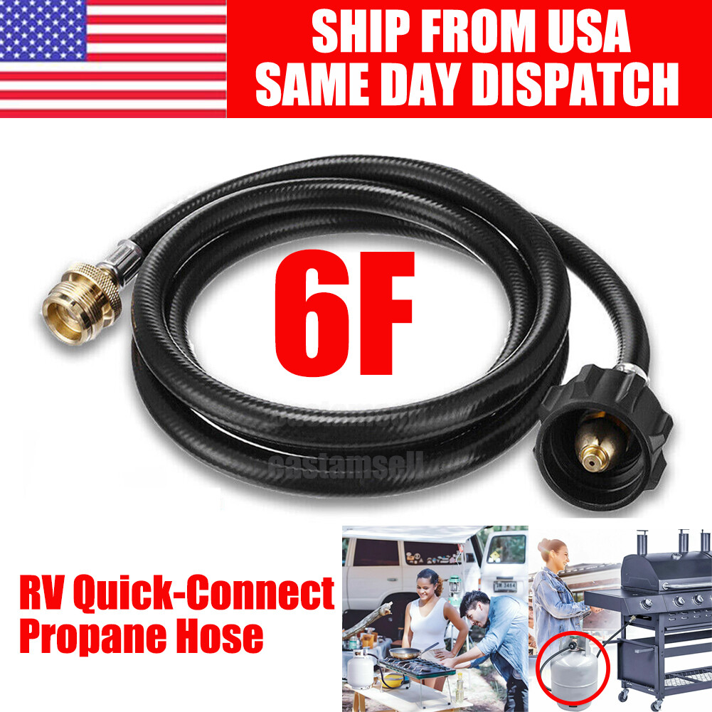 6F QCC1 Propane Hose Gas Line Quick Connect Adapter for camp stoves RV BBQ gallery