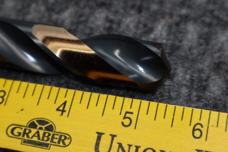 Silver & Deming 1/2" Shank 25/32" Drill Bit Gold / Black Finish 5" Made in USA gallery