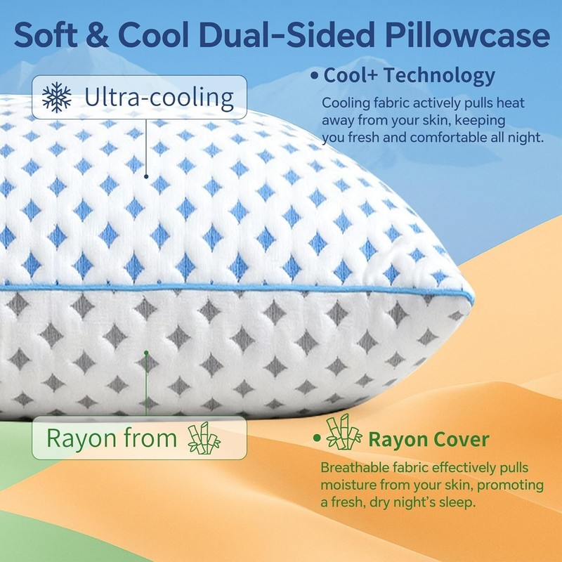 Adjustable Memory Foam Cooling Pillow – Standard Size, Firm Support & Breatha... gallery