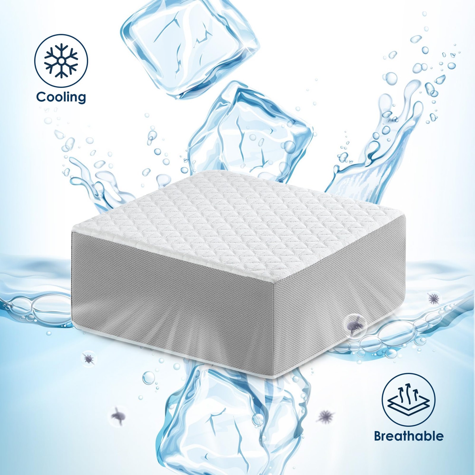 Kehangte Cooling Cube Pillow For Side Sleepers Square Memory Foam Side Sleeper gallery