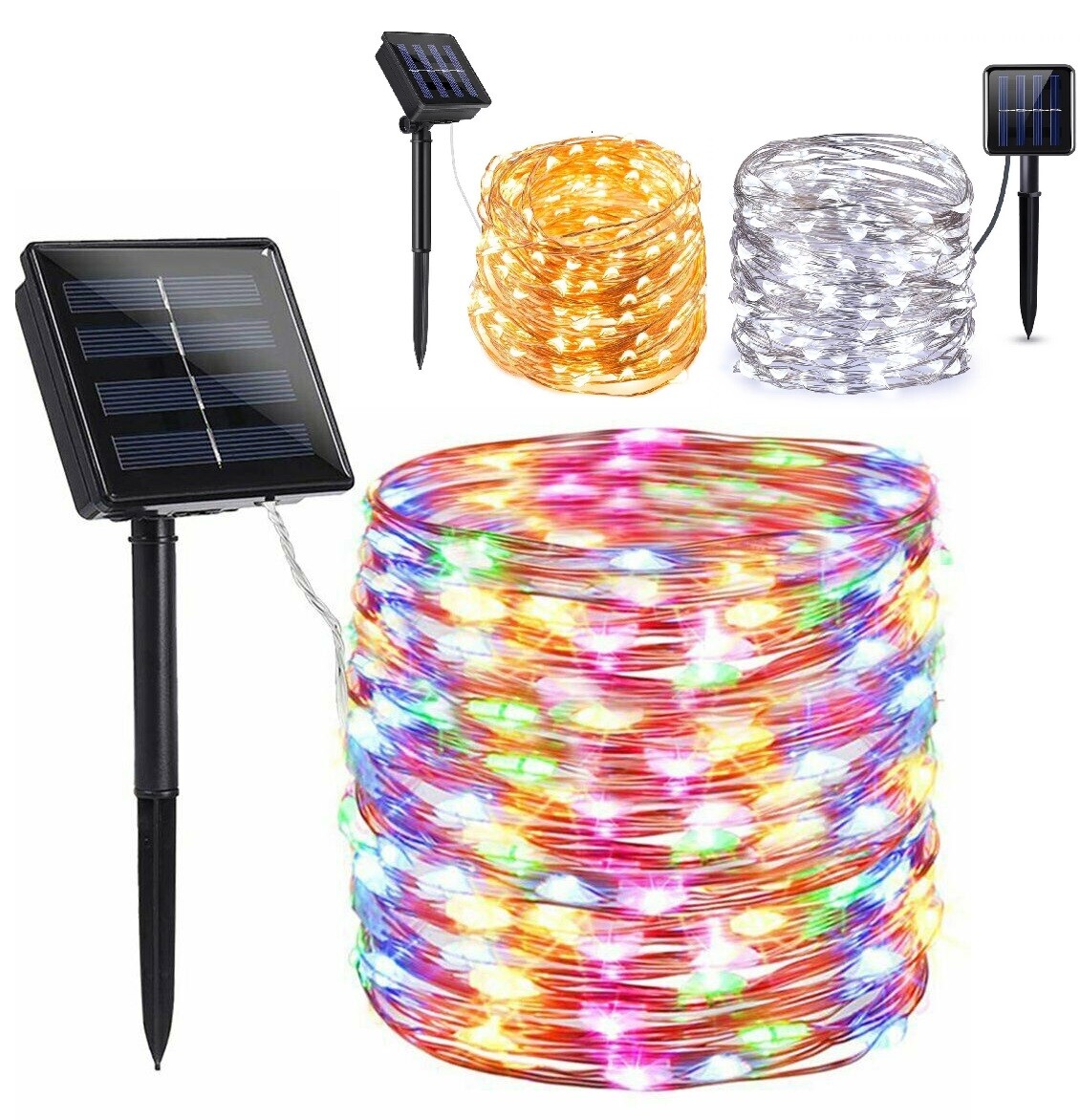 100/200 LED Solar Fairy String Light Copper Wire Outdoor Waterproof Garden Decor gallery