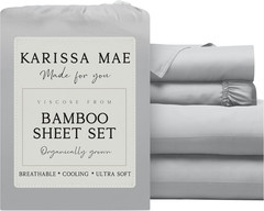 Luxury Bamboo Viscose 34″ Split Top King Size Sheet Set | 100% FSC Certified | C