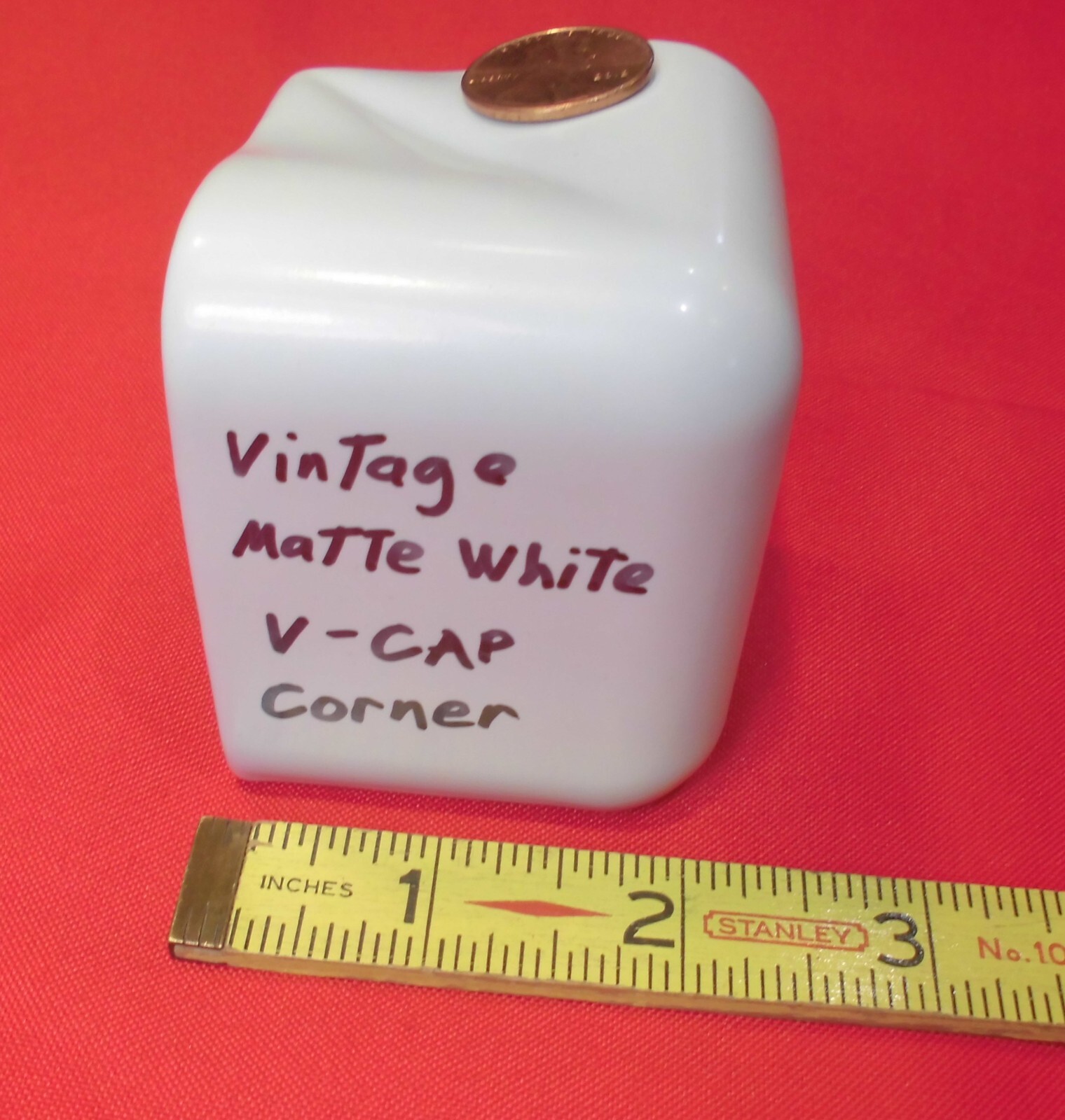 1 pc. *Vintage Matte White* V-Cap Corner Ceramic Trim Tile: Counter Top Edging gallery