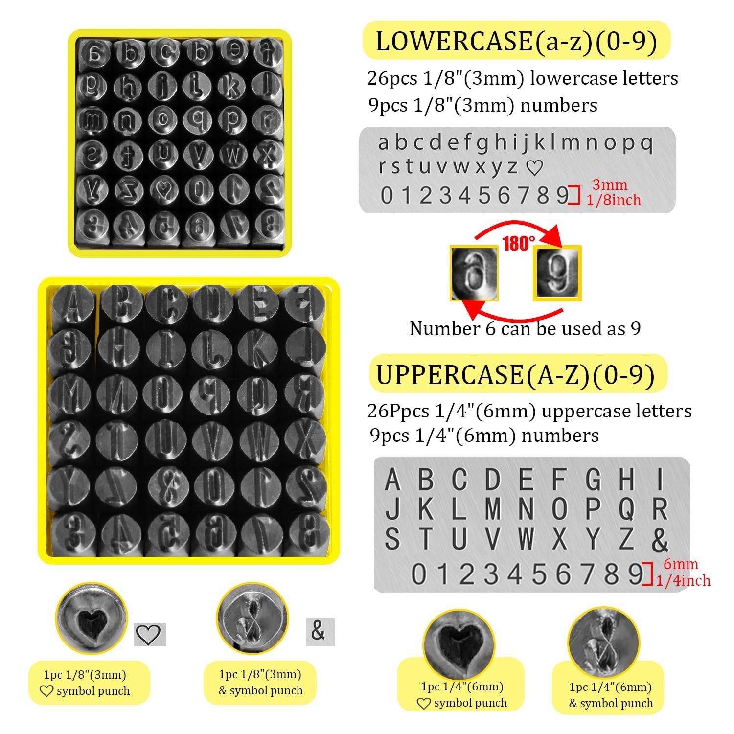 76Pcs Metal Stamping Kit, 1/4"(6Mm) Font Uppercase And1/8"(3Mm) Lowercase Letter gallery