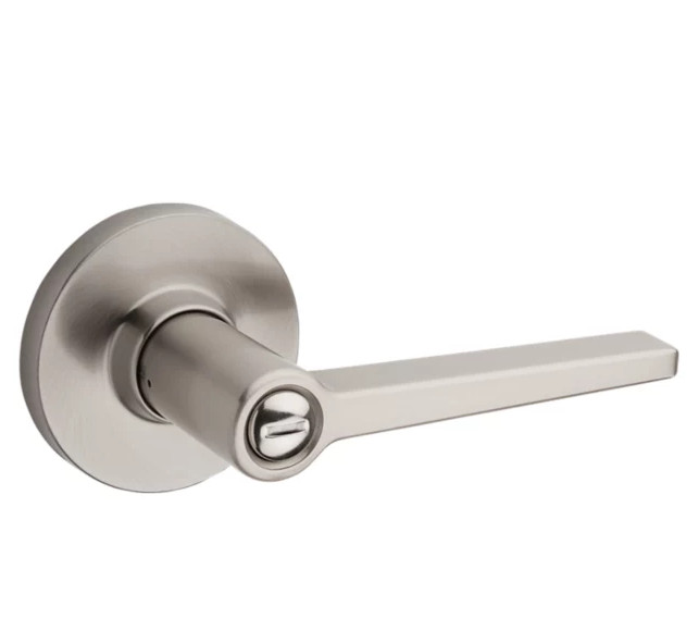 Kwikset Daylon Privacy Door Lever Set SATIN NICKEL BED AND BATH LOCKING HANDLE gallery