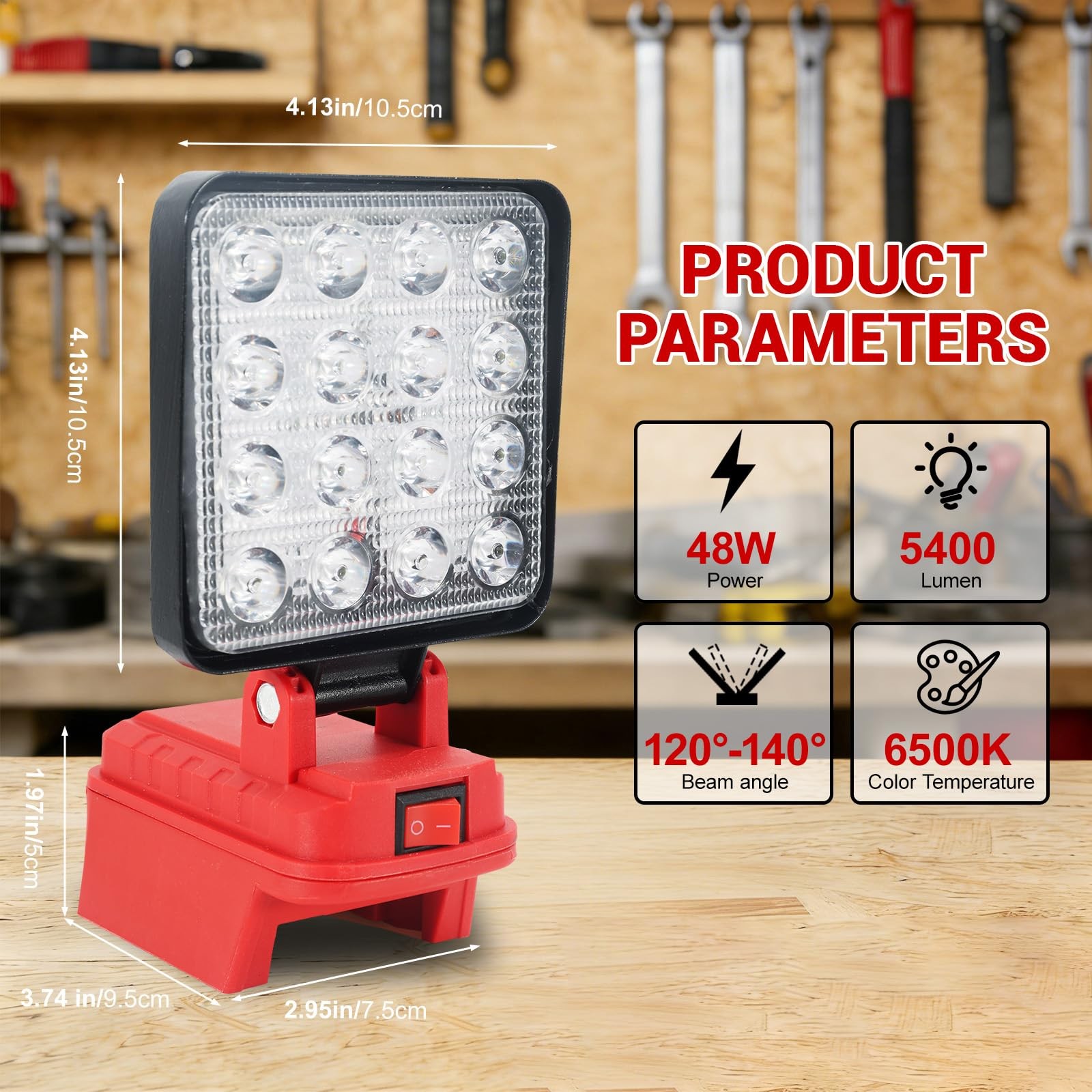 Cordless LED Work Light Compatible with Milwaukee M18 Battery, 5400 Lumens LE... gallery
