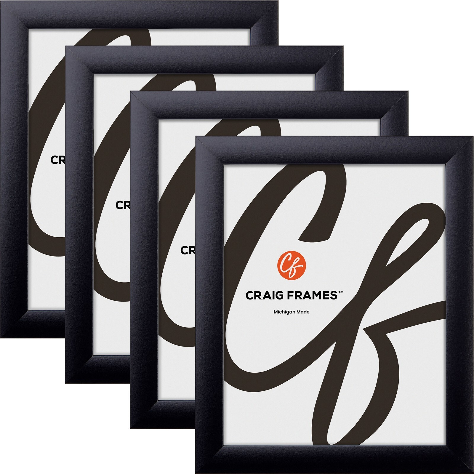 Craig Frames Contemporary 1" Wide, 4-Pack of Modern Black Picture Frames gallery