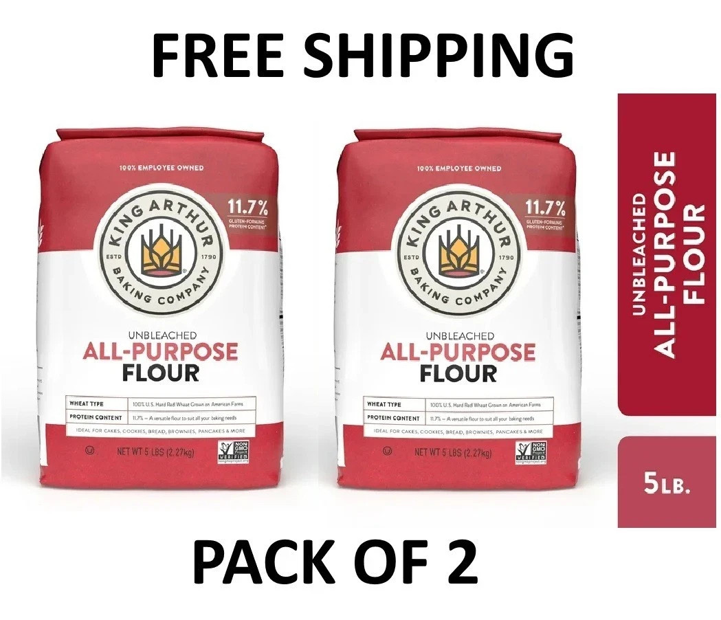 King Arthur, All Purpose Unbleached Flour,Kosher, No Preservatives, 5 lb 2 Pack gallery