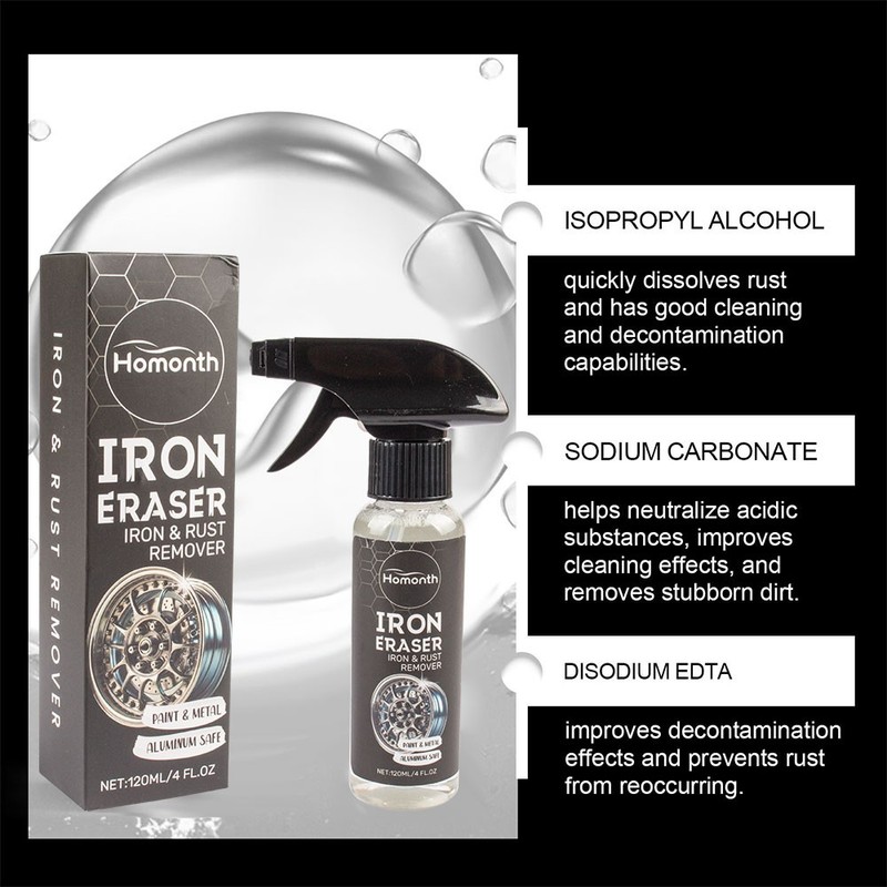 Iron Eraser Rust Remover Spray, Car Wheel Paint Brake Dust Fast Cleaner 120ml OD gallery