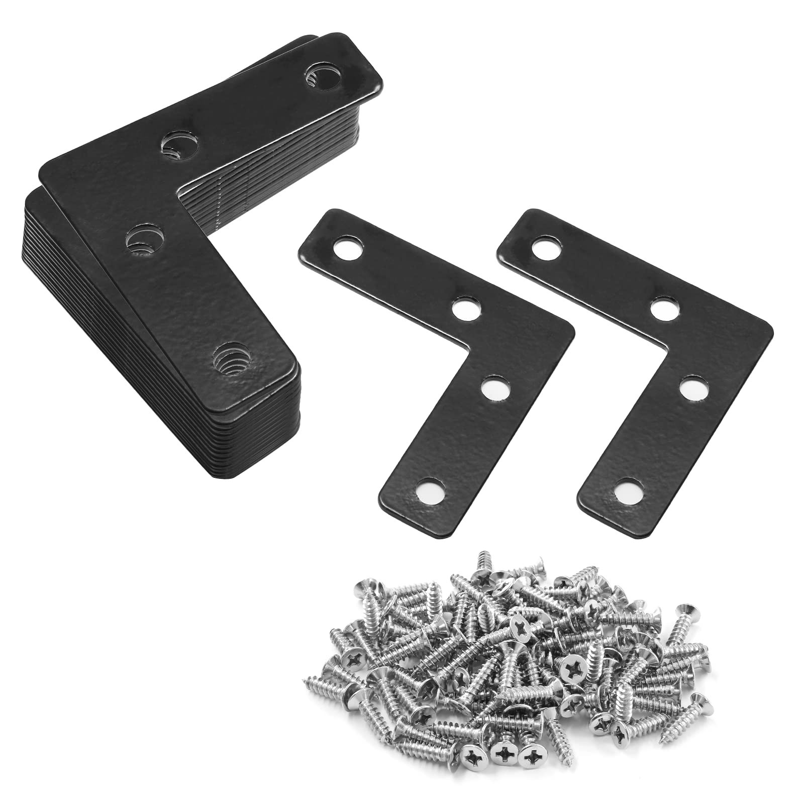 Uenhoy 20 Pcs L Shape Flat Mending Plates 50mm x 50mm (2" x 2") Flat Corner B... gallery