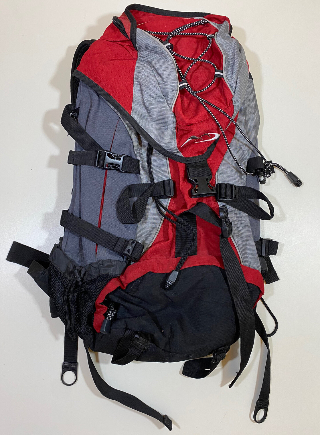 Black Red And Gray Backpack Hiking Pack Backpack with Rain Cover