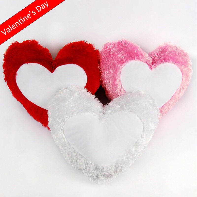 Heart Shaped Sublimation Pillow Case DIY Print Heat Press Transfer Cushion Cover gallery