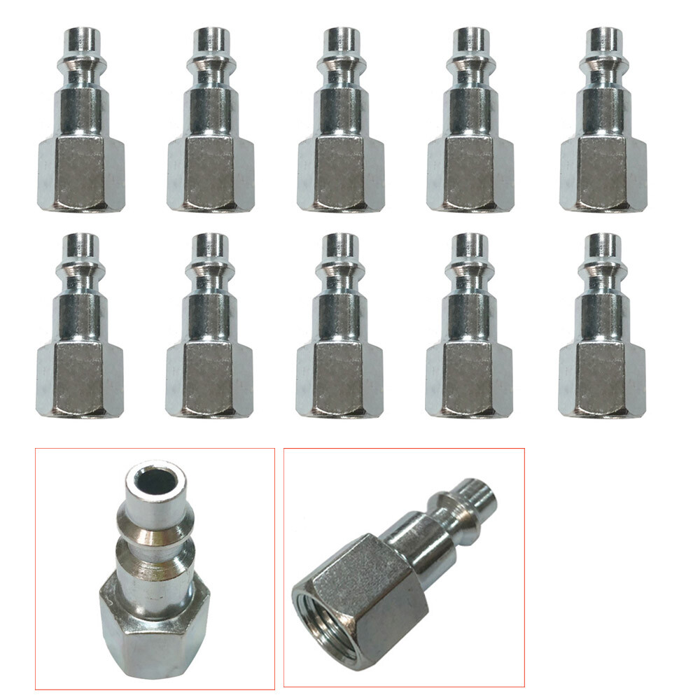 10Pack American Nickel Plated Quick Connector Male, Internal Thread Plug 1/4NPT gallery