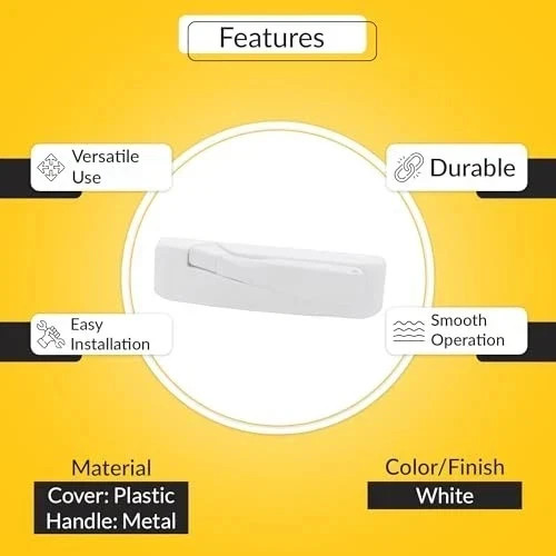 (37-215-3) Truth Hardware Encore Tango Fold Handle/Cover White 5-21/64in Cover gallery